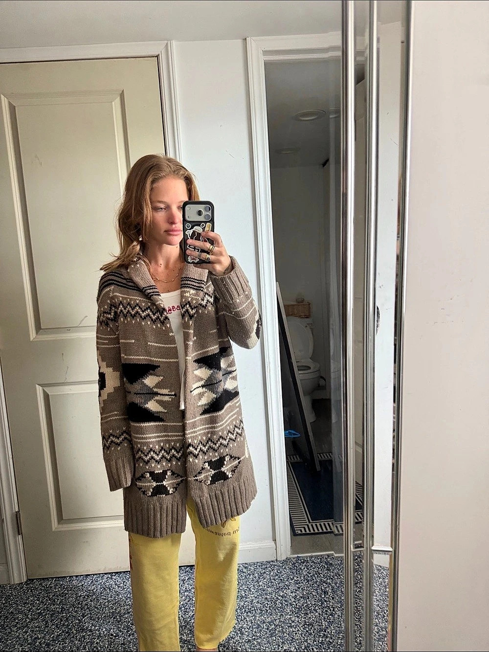 Autumn Cashmere Southwest Fringed Shawl Collar Throw Cardigan XS